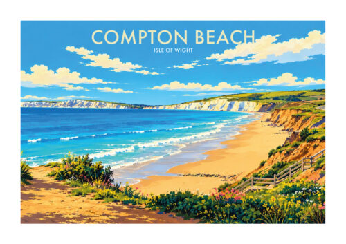 compton beach isle of wight art print